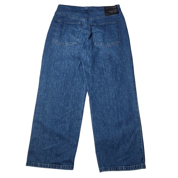 Veronica Beard Crosbie Wide Leg Crop Jeans High Rise Exposed Button Fly 30 - Picture 4 of 13